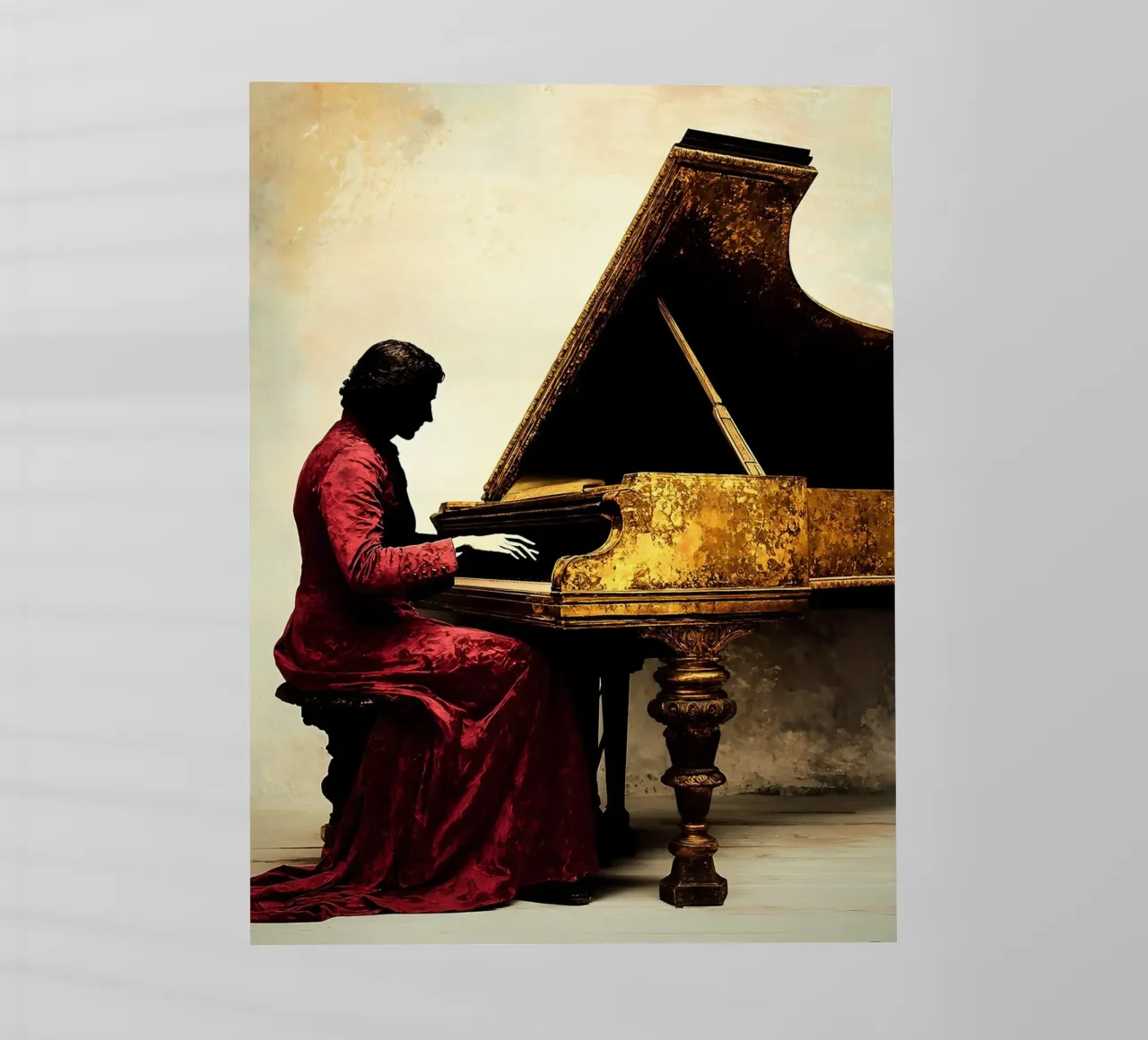 Pianoforte a coda - Silhouette pellicola backlit da Musictime