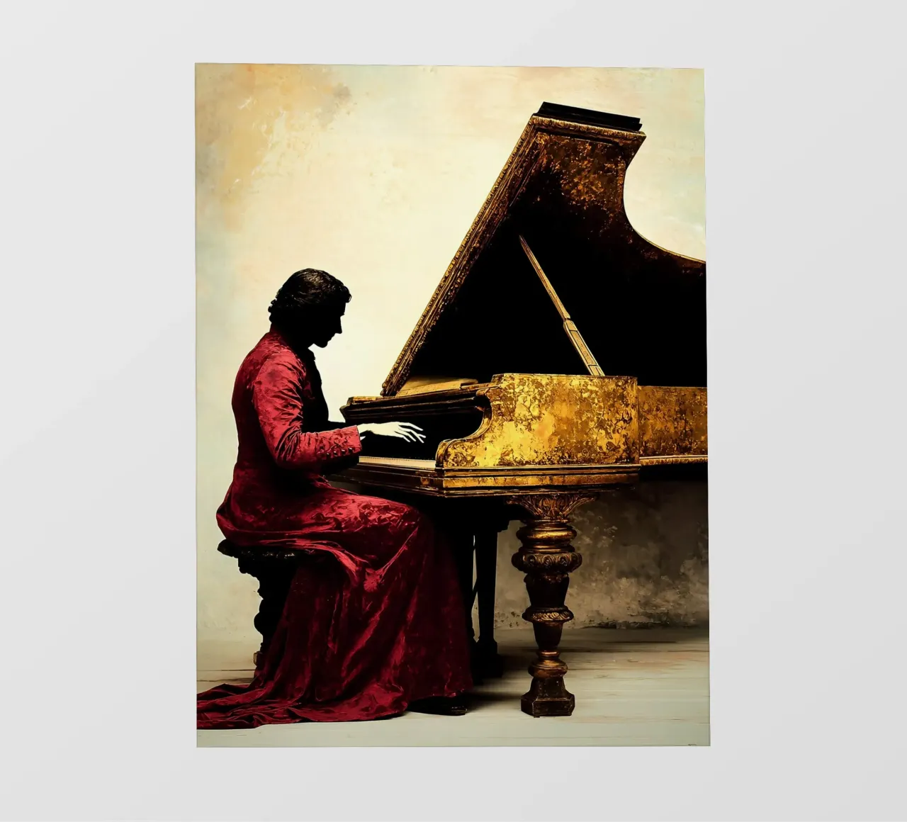 Pianoforte a coda - Silhouette pellicola backlit da Musictime
