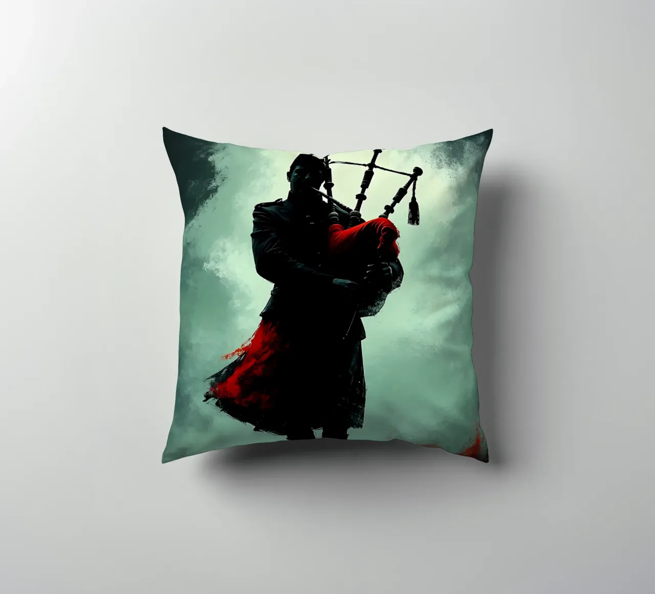 Silhouette di musicista di cornamusa cuscino da Musictime