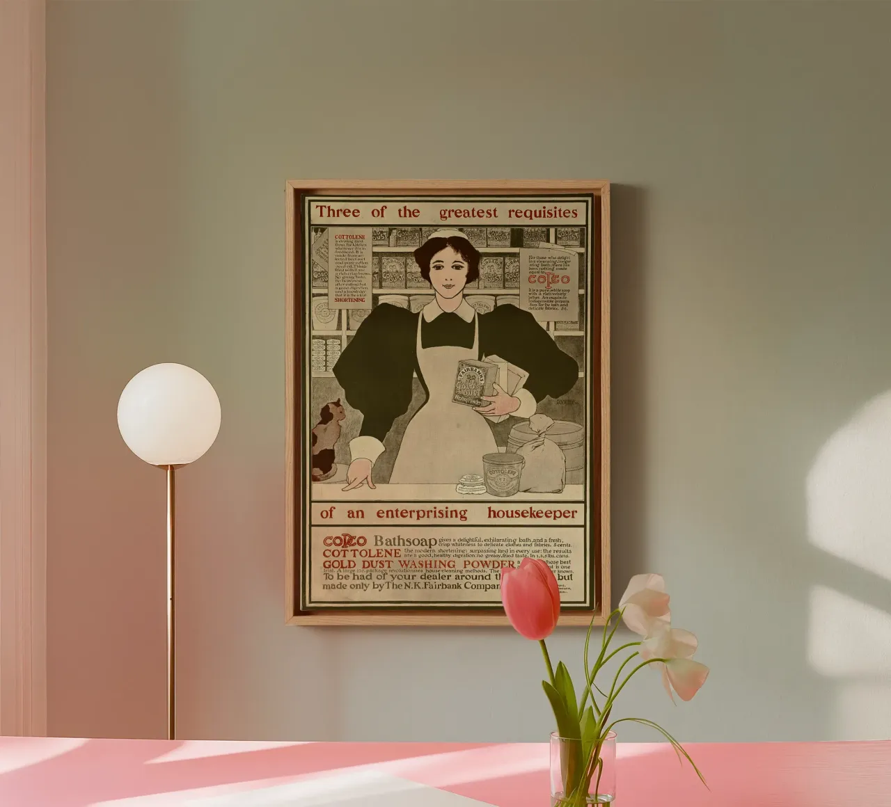 Poster d'epoca - Ritratto di una casalinga tela con Cornice a cassetta da Vintage Gems