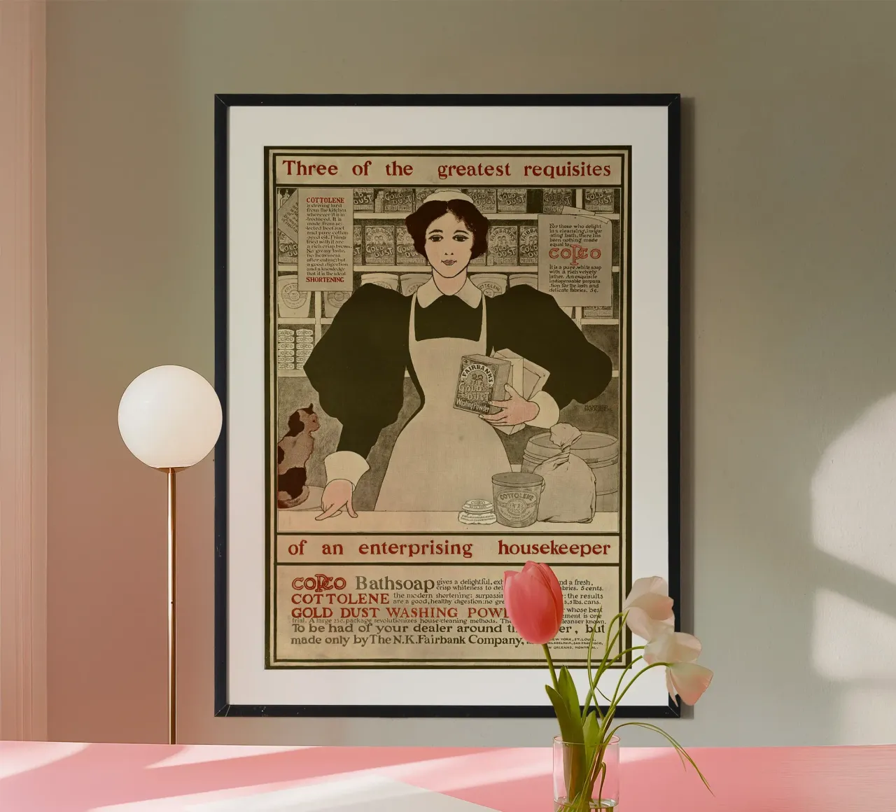 Poster d'epoca - Ritratto di una casalinga poster con telaio in alluminio da Vintage Gems