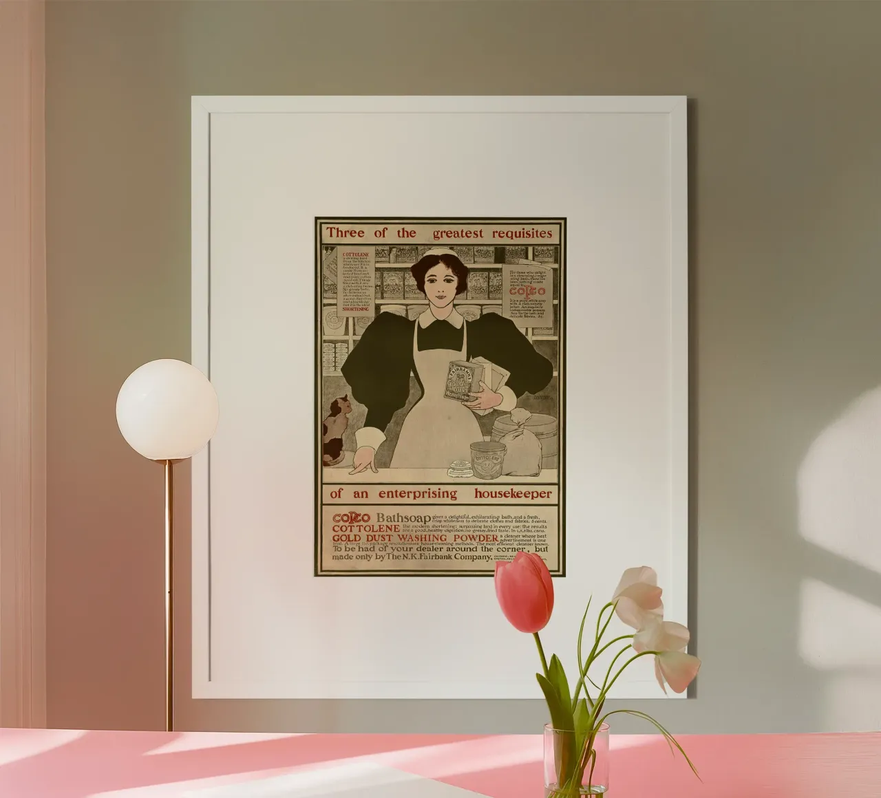 Poster d'epoca - Ritratto di una casalinga poster con telaio in alluminio da Vintage Gems