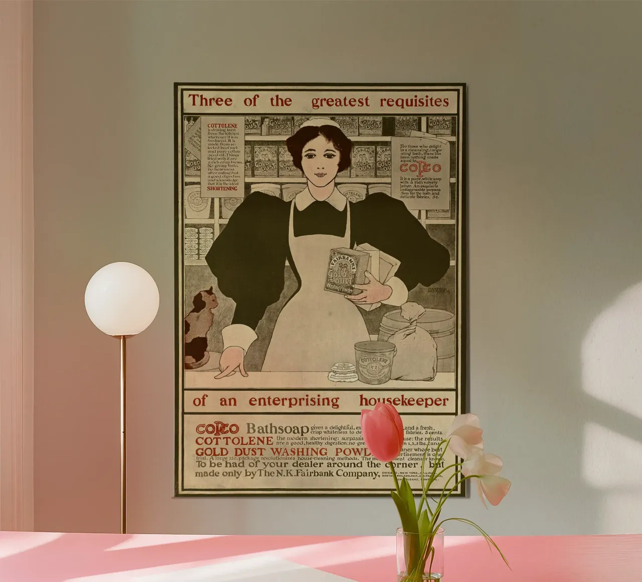 Poster d'epoca - Ritratto di una casalinga poster con telaio in alluminio da Vintage Gems