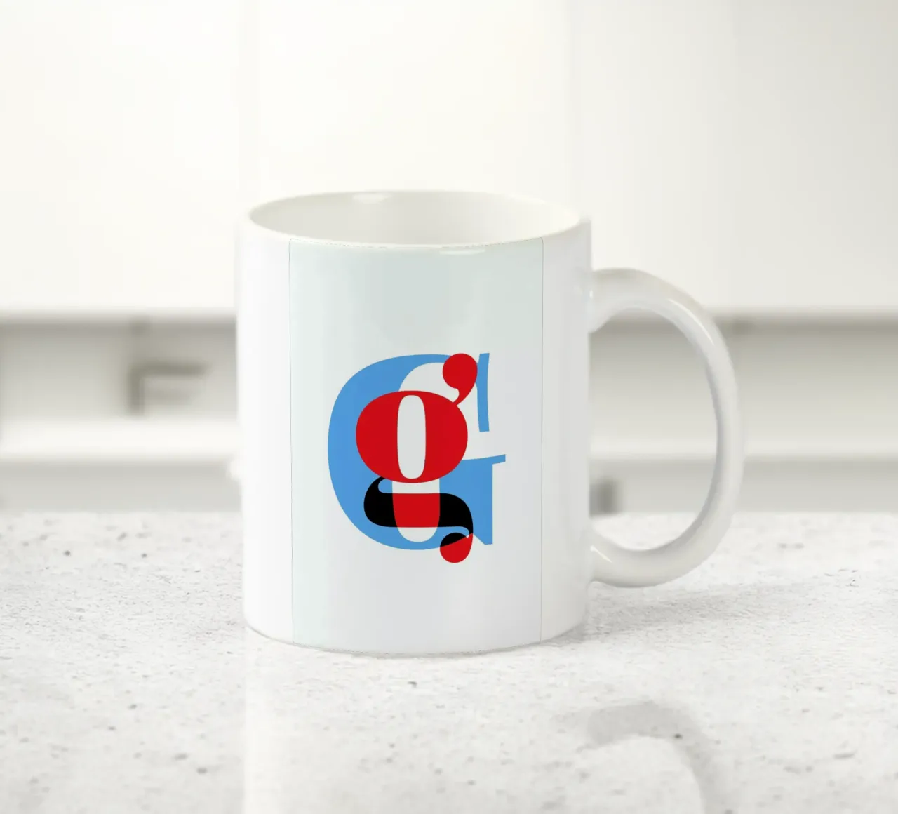 Cyan/Red G Keramik Tasse von Studio One