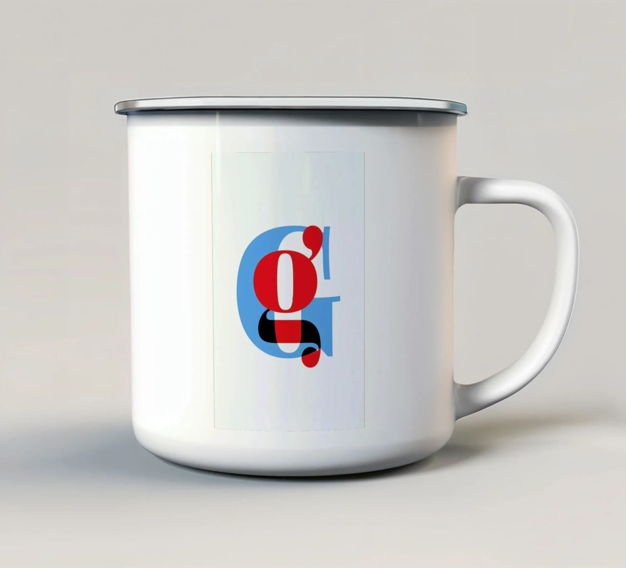 Cyan/Red G tazza in smalto da Studio One