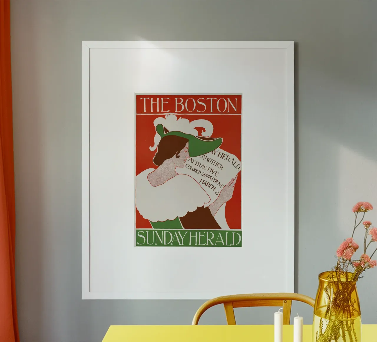 Poster d'epoca - Boston - Ritratto di donna poster con telaio in alluminio da Vintage Gems