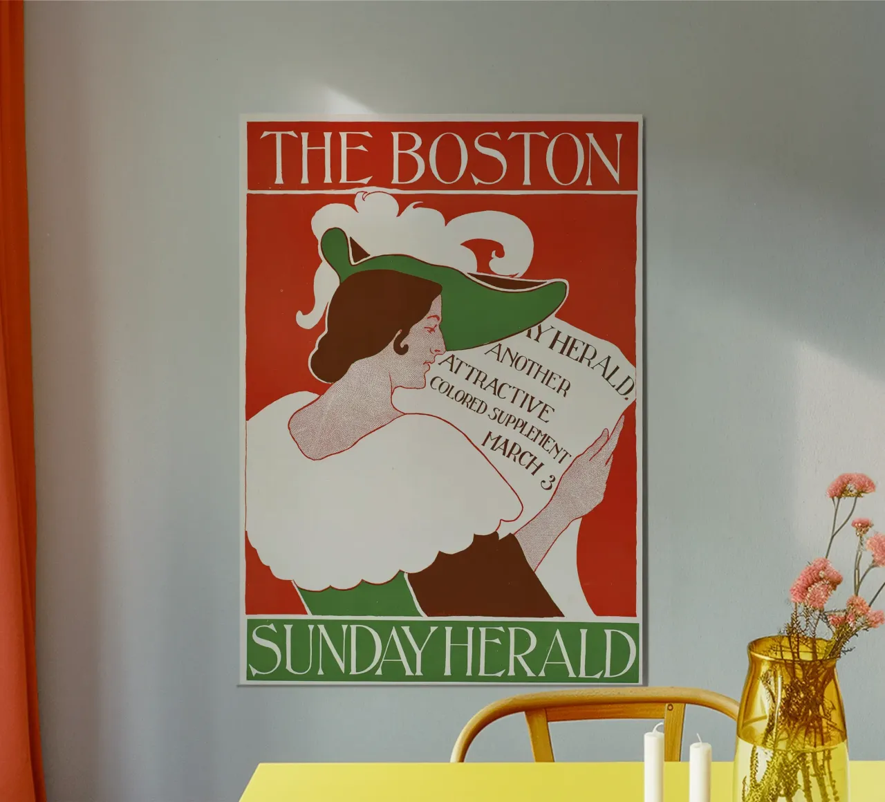 Poster d'epoca - Boston - Ritratto di donna poster con telaio in alluminio da Vintage Gems