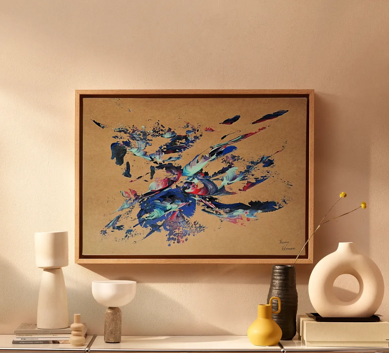 NATURAL STYLE 43 canvas met Baklijst van Thierry Vobmann Abstract painting