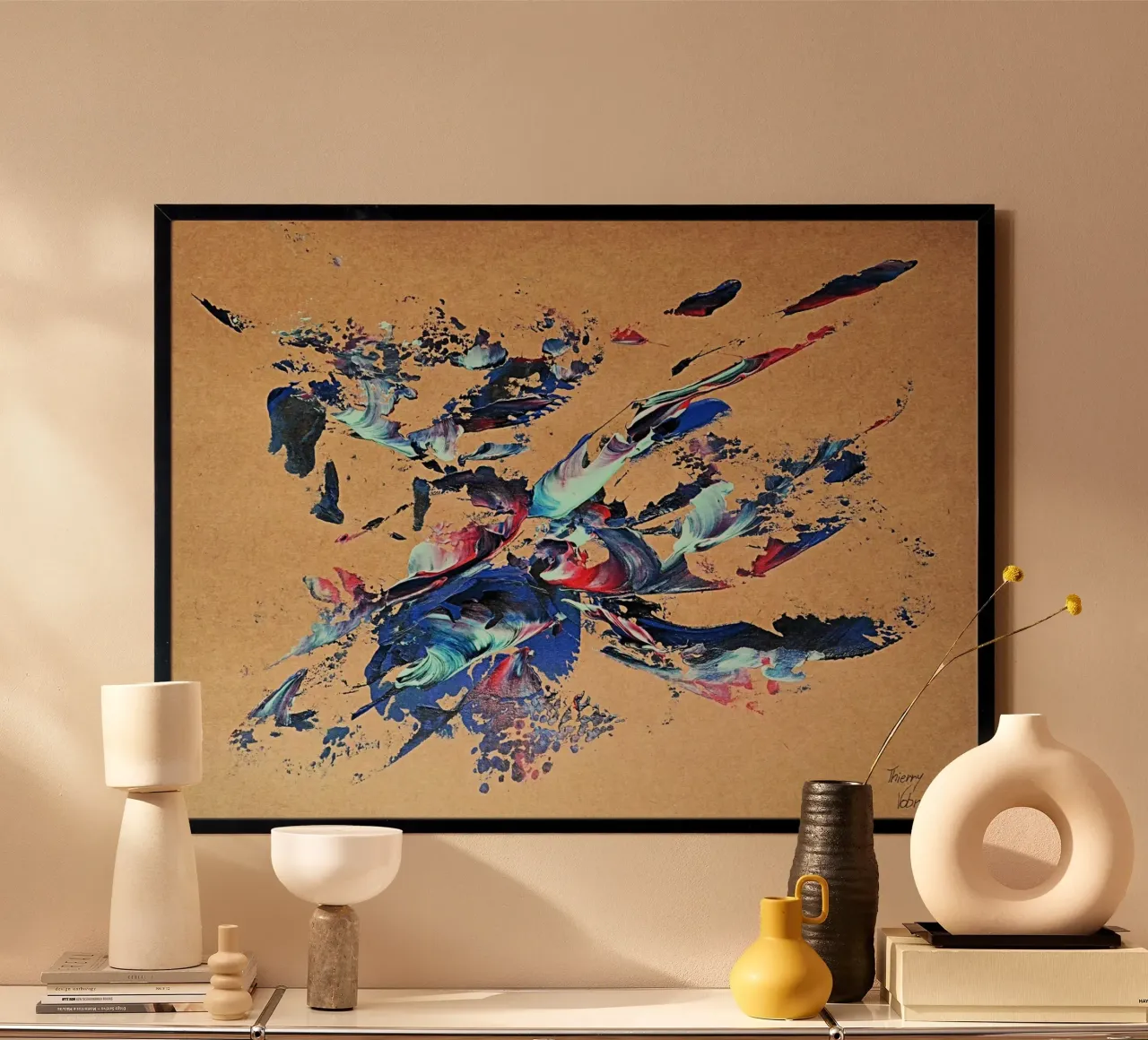 NATURAL STYLE 43 poster con telaio in legno da Thierry Vobmann Abstract painting