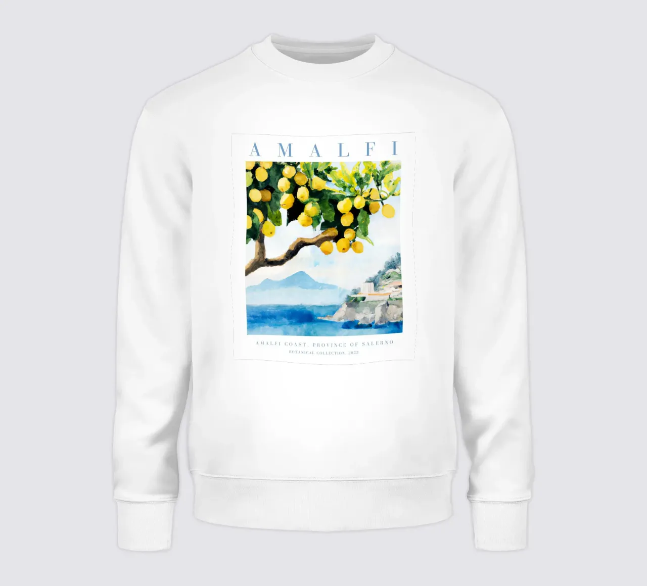 Amalfiküste Zitrone Druck, Zitrone Poster, Italien Poster Sweatshirt von Bella Studio