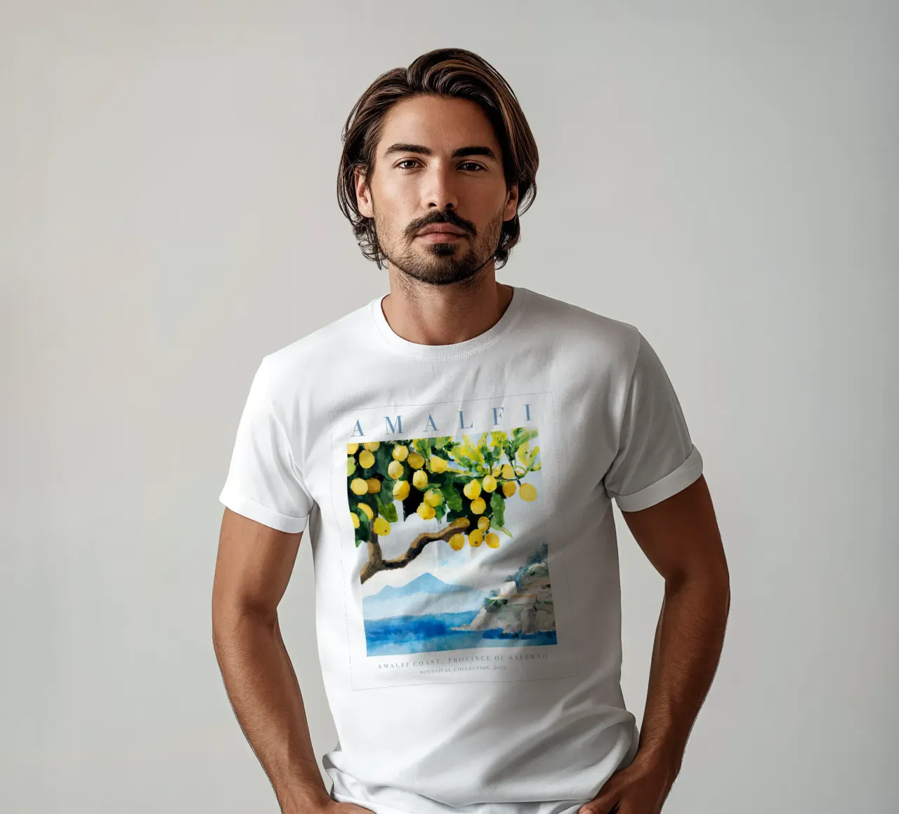 Amalfiküste Zitrone Druck, Zitrone Poster, Italien Poster T-Shirt von Bella Studio