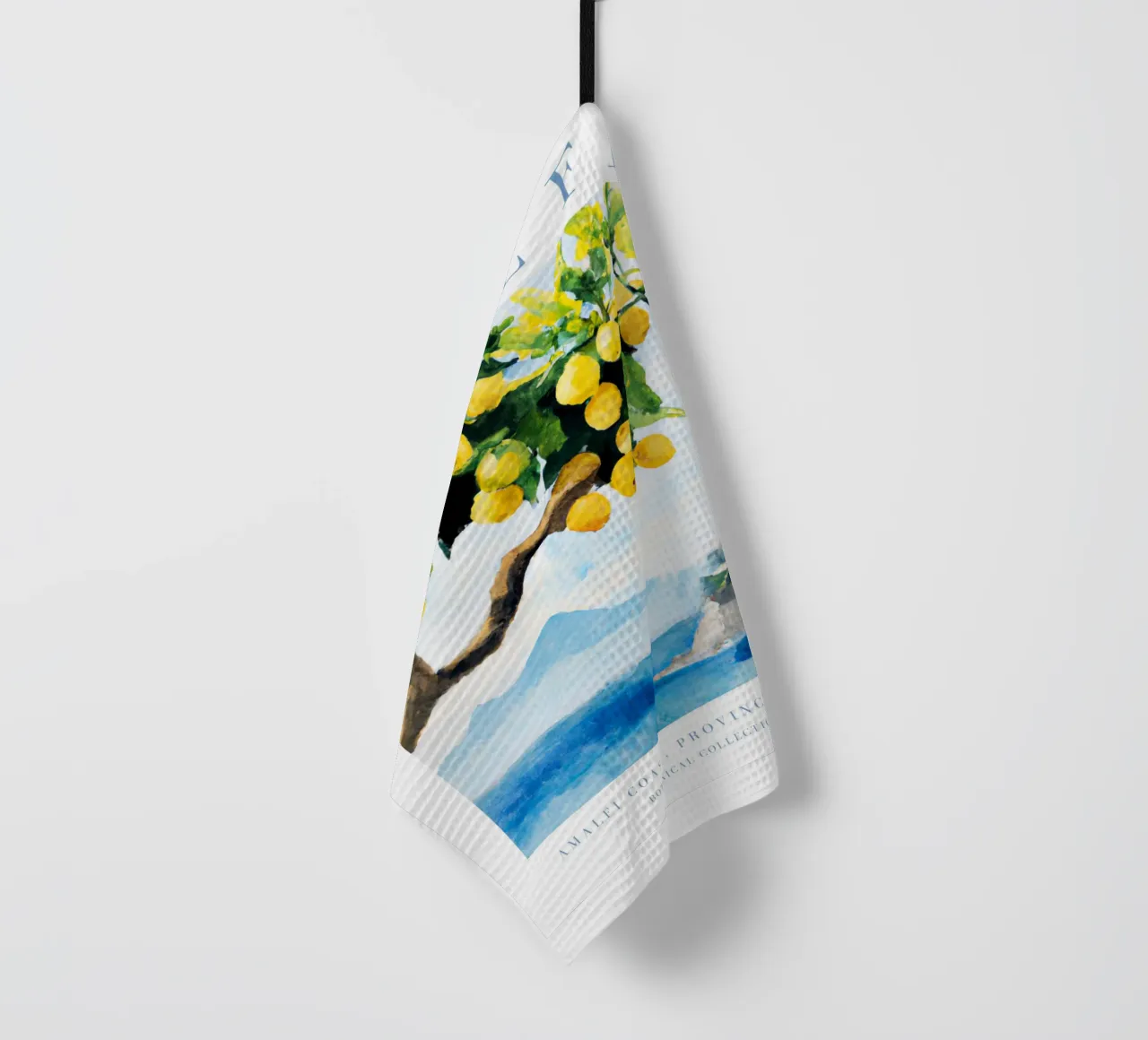 Amalfiküste Zitrone Druck, Zitrone Poster, Italien Poster Geschirrtuch von Bella Studio