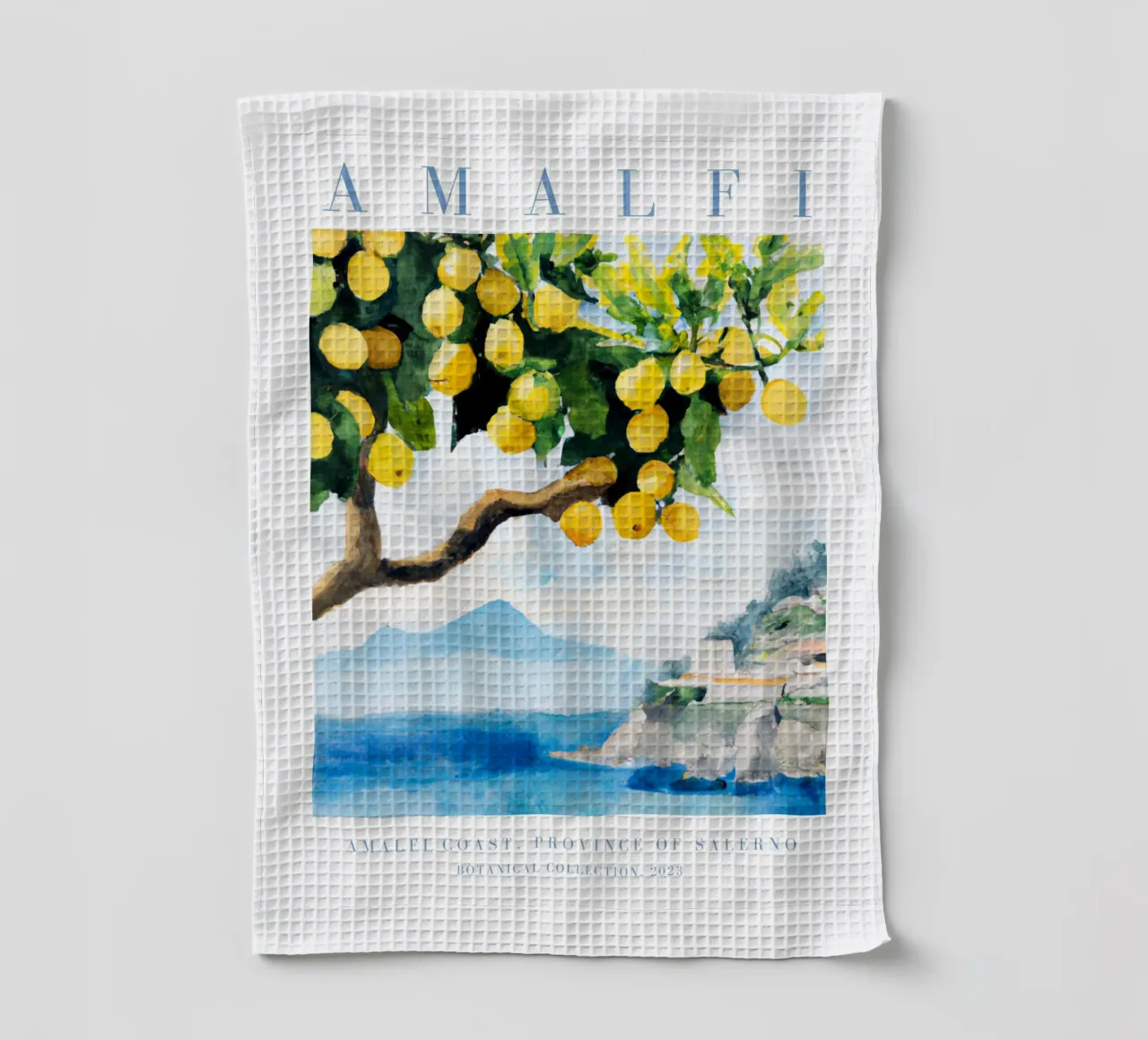Amalfiküste Zitrone Druck, Zitrone Poster, Italien Poster Geschirrtuch von Bella Studio