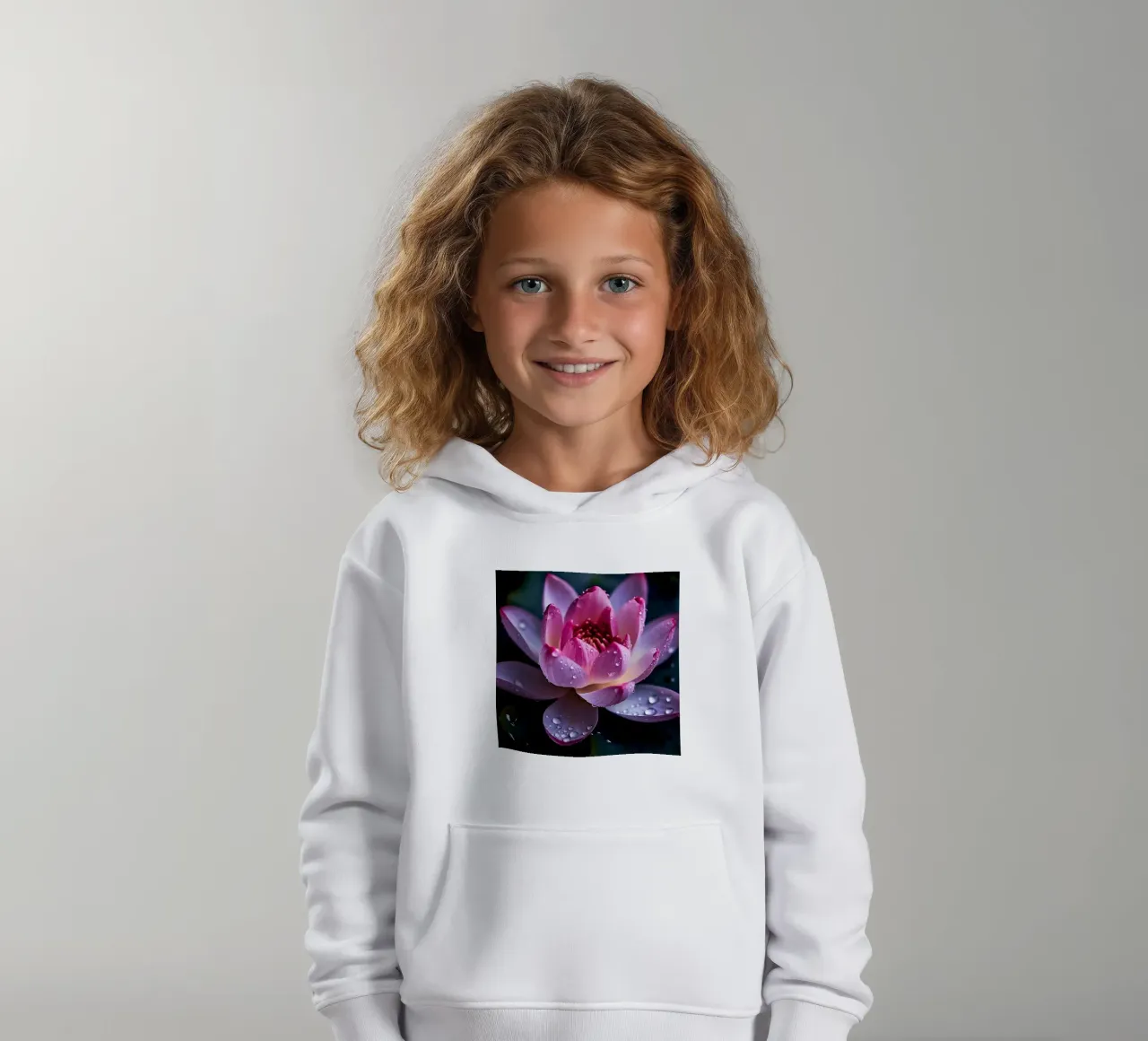 Seerose Nahaufnahme Kinder Hoodie von Bold Blooms