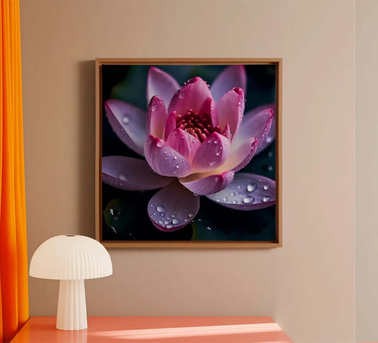 Ninfea in primo piano tela con Cornice a cassetta da Bold Blooms