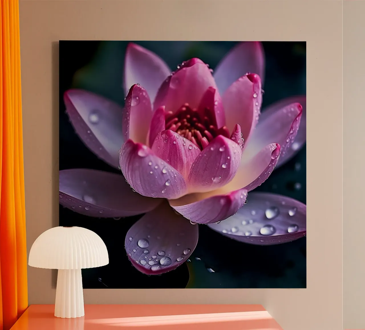Ninfea in primo piano tela con Cornice a cassetta da Bold Blooms
