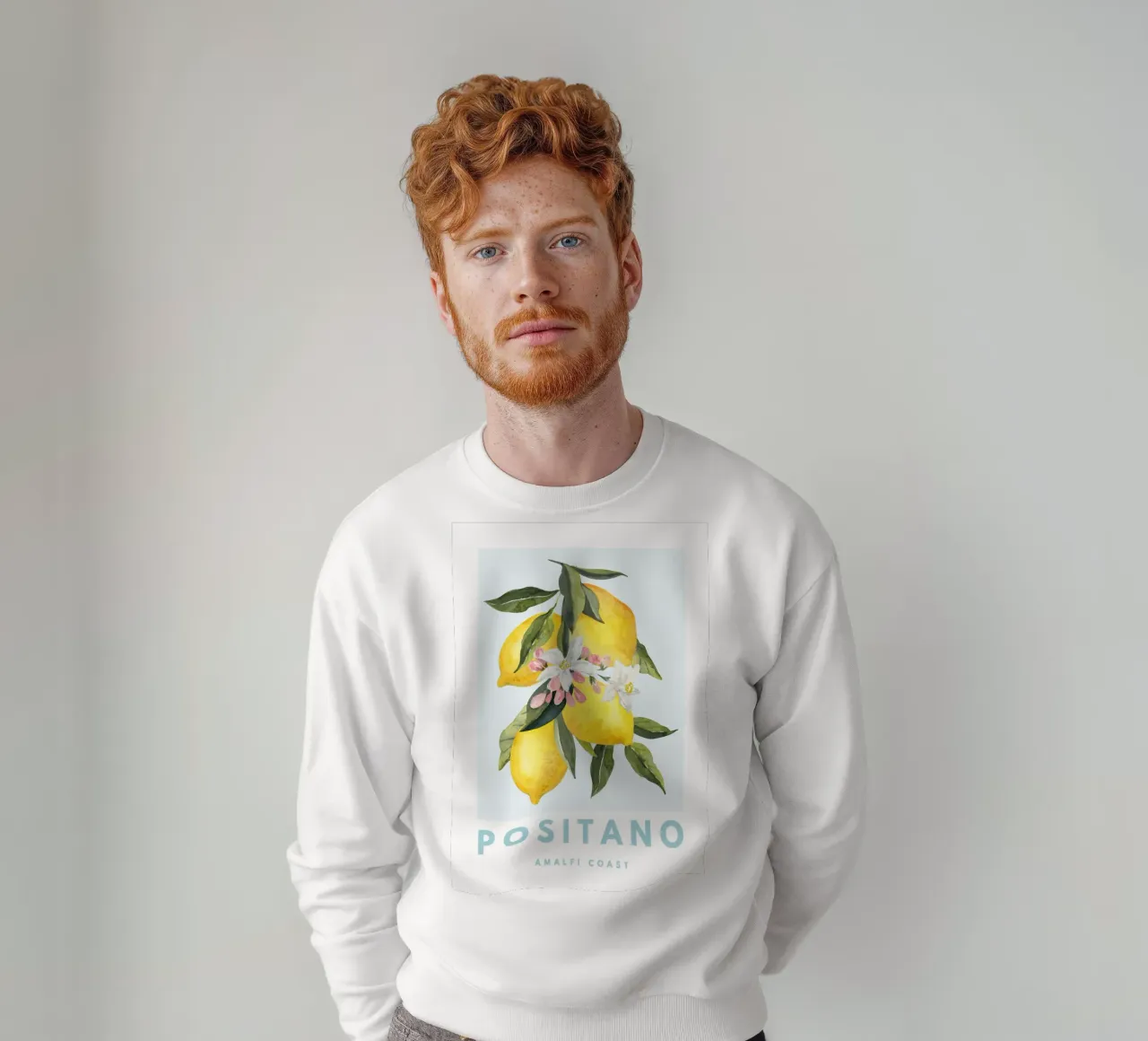 Zitrone Poster, Zitrone Dekoration, Obst Wandkunst, Italien Drucke Sweatshirt von Bella Studio
