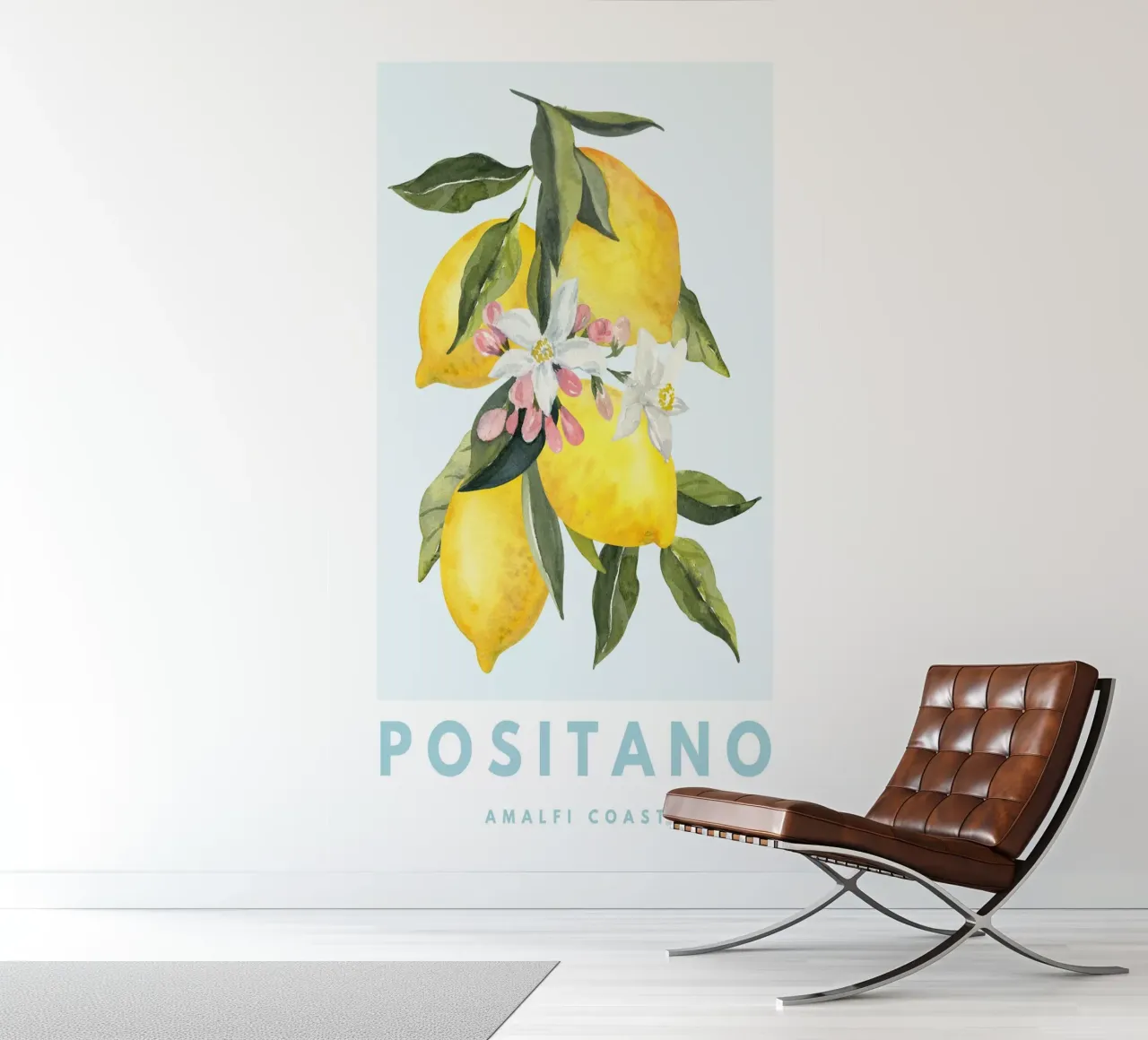 Zitrone Poster, Zitrone Dekoration, Obst Wandkunst, Italien Drucke Fototapete von Bella Studio