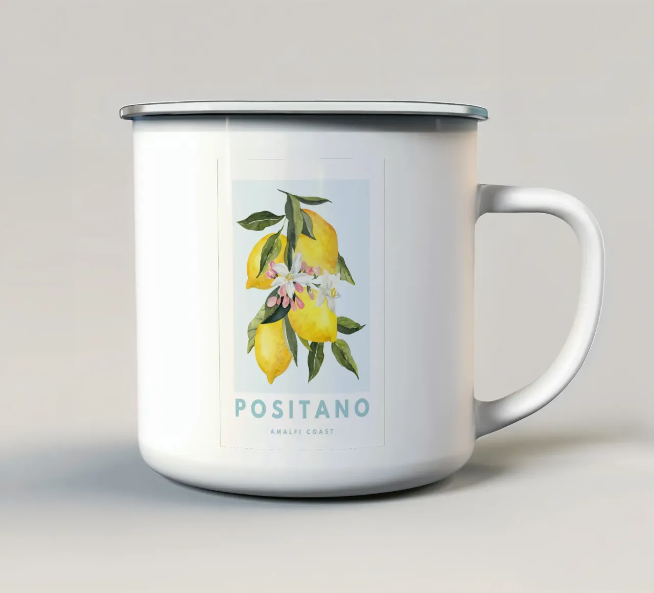 Zitrone Poster, Zitrone Dekoration, Obst Wandkunst, Italien Drucke Emaille Tasse von Bella Studio