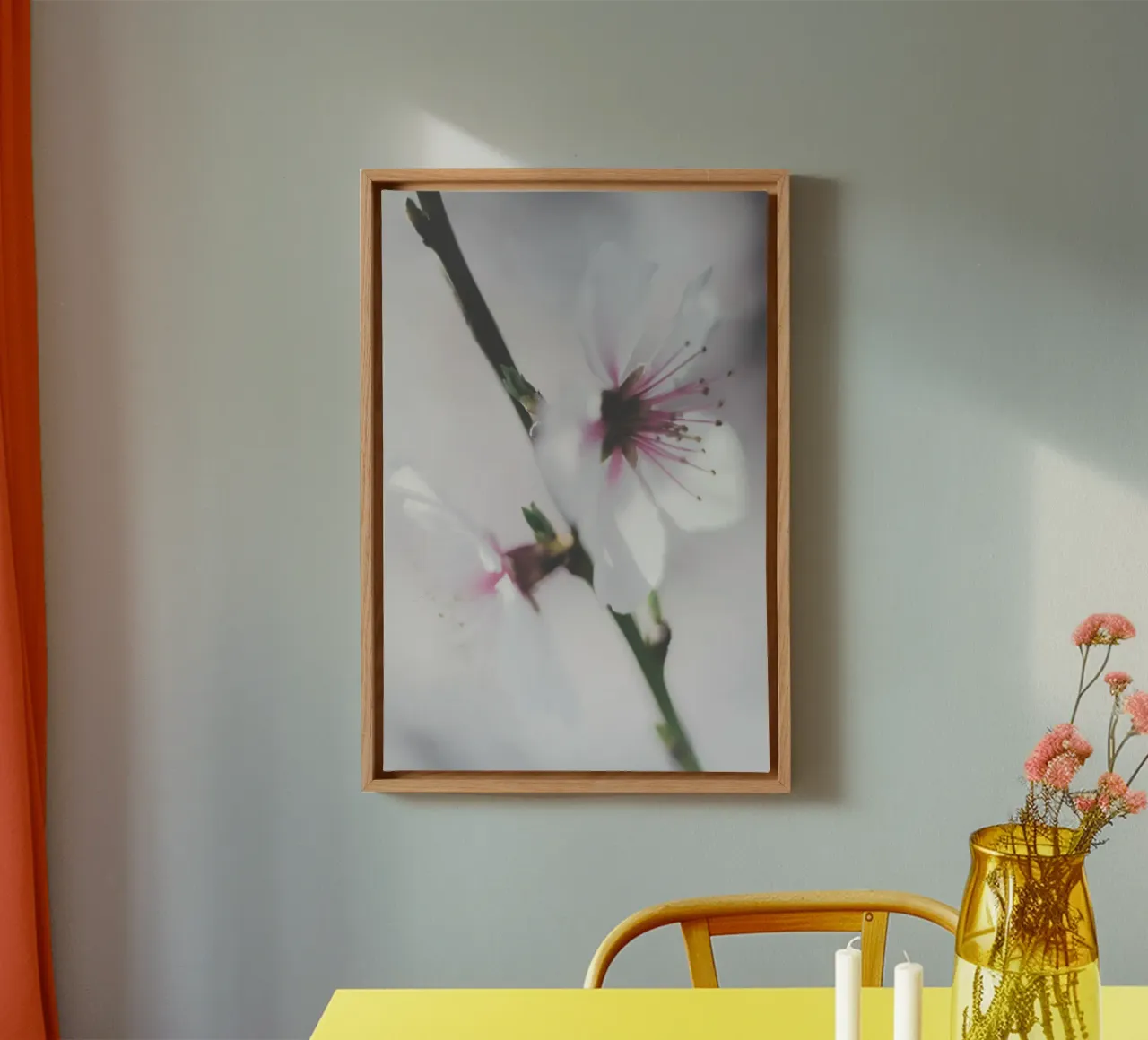 Whispers of Spring canvas with Floater frame by PhotoVibe Decor