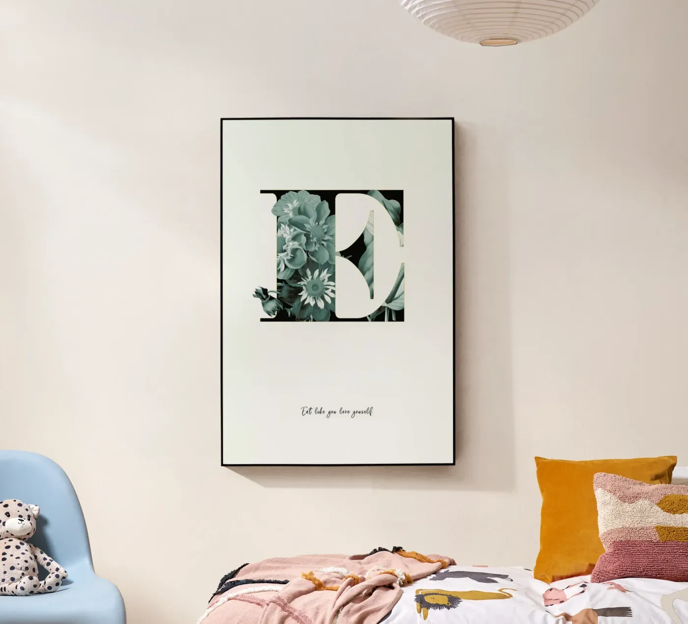 Flower Alphabet - E acryl van Froilein Juno