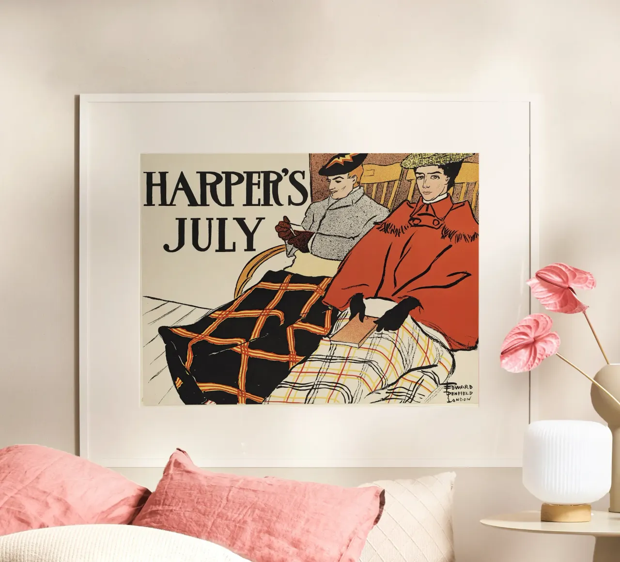 Poster d'epoca, copertina di rivista d'epoca, Harper's poster con telaio in plastica da Vintage Gems