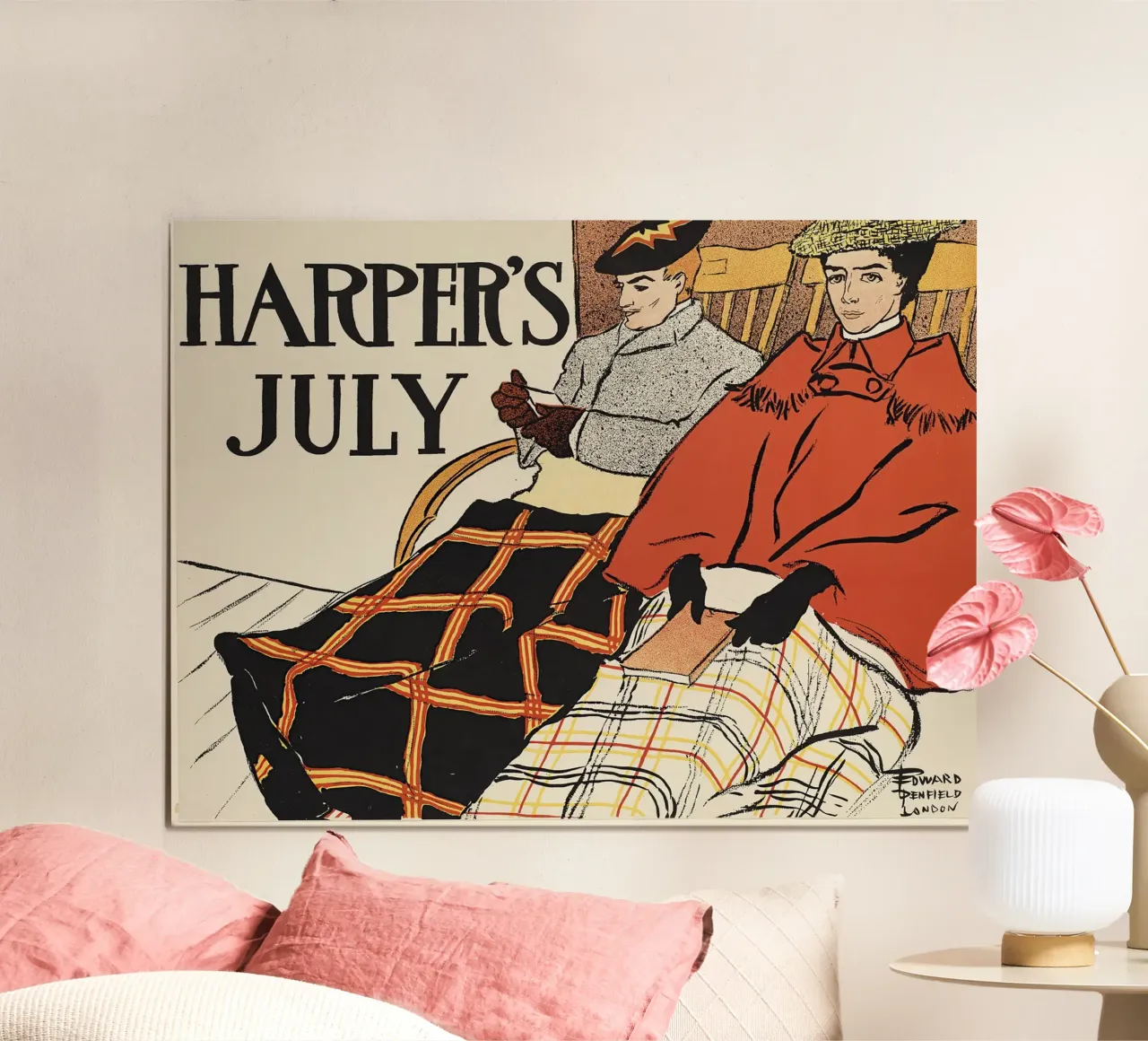 Poster d'epoca, copertina di rivista d'epoca, Harper's poster con telaio in plastica da Vintage Gems