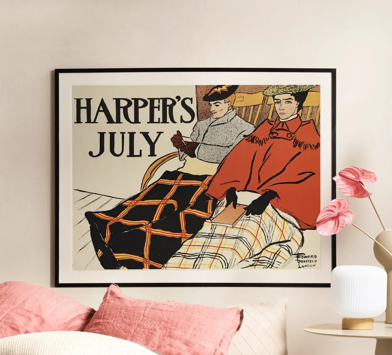 Poster d'epoca, copertina di rivista d'epoca, Harper's poster con telaio in plastica da Vintage Gems