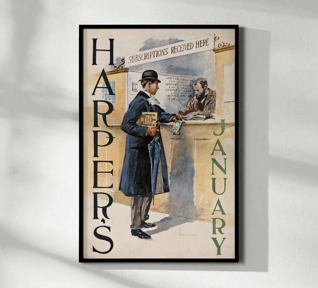 Poster d'epoca, copertina di rivista d'epoca, Harper's poster da Vintage Gems