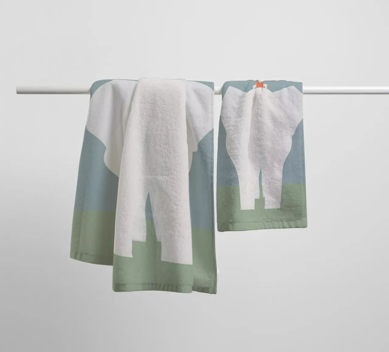 Den Lille Pige Og Elefanten towel by Swen Swensøn