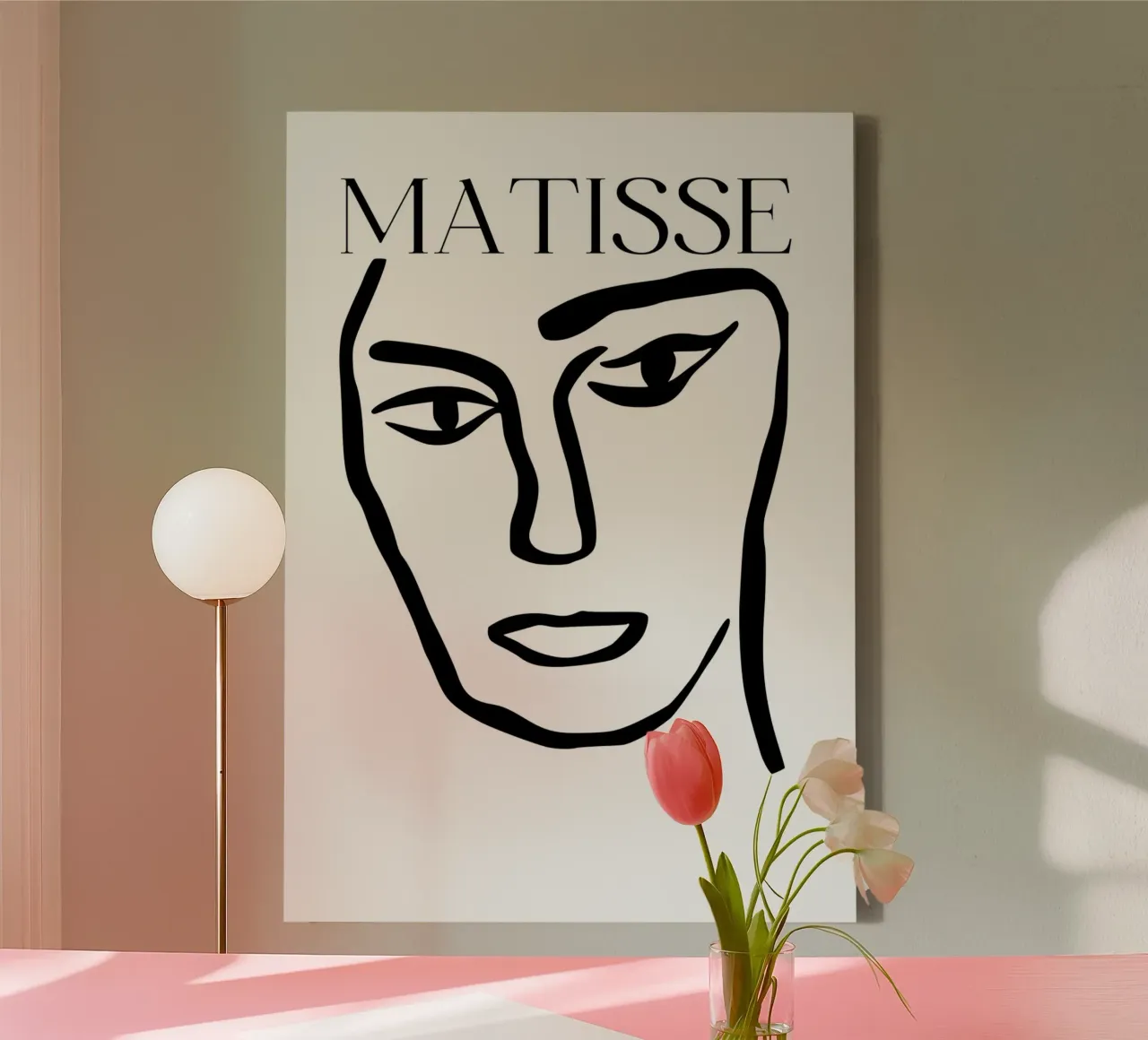 minimalist black line drawing tela con Cornice a cassetta da ramosashop