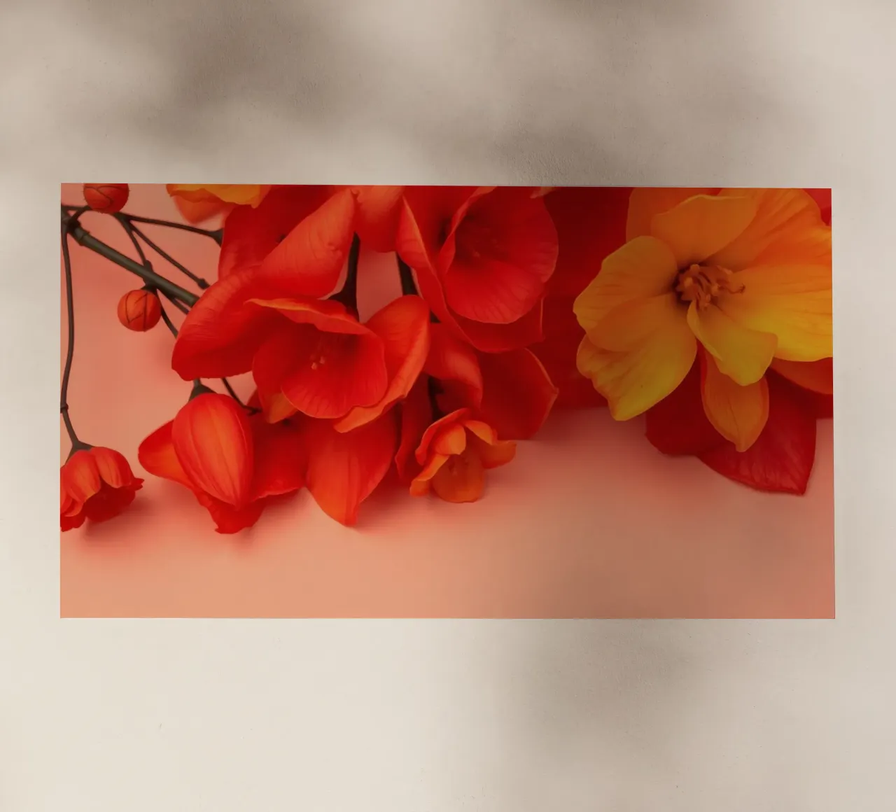 Fiori gialli e arancioni brillanti disposti in modo splendido pellicola backlit da DesignDoodle