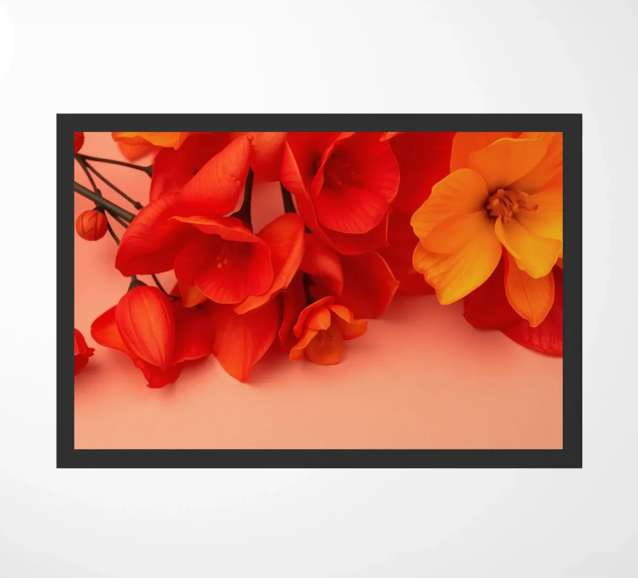 Fiori gialli e arancioni brillanti disposti in modo splendido zerbino da DesignDoodle