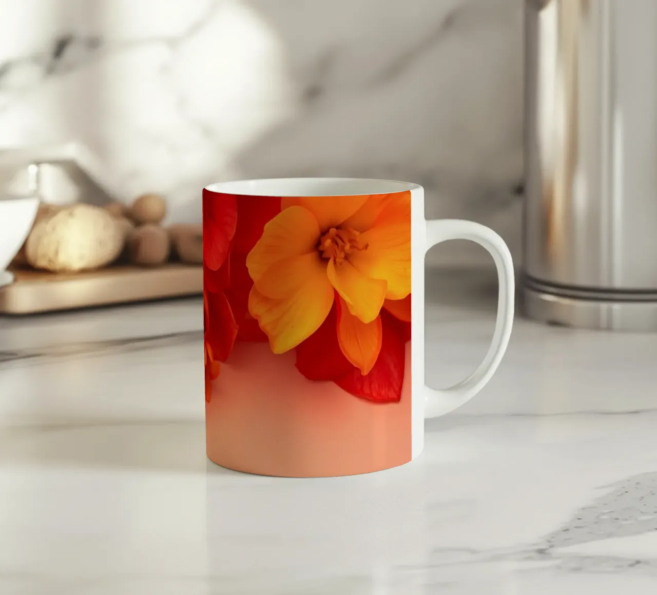 Fiori gialli e arancioni brillanti disposti in modo splendido tazza in ceramica da DesignDoodle
