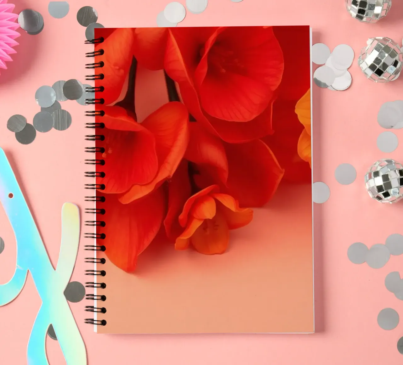 Bright orange and yellow blossoms arranged beautifully spiral notebook by DesignDoodle