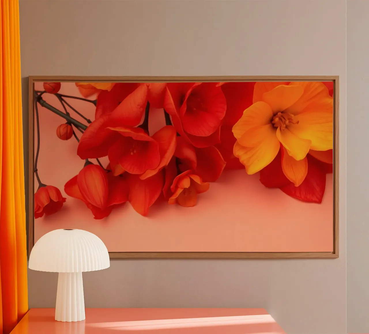 Fiori gialli e arancioni brillanti disposti in modo splendido alluminio dibond da DesignDoodle