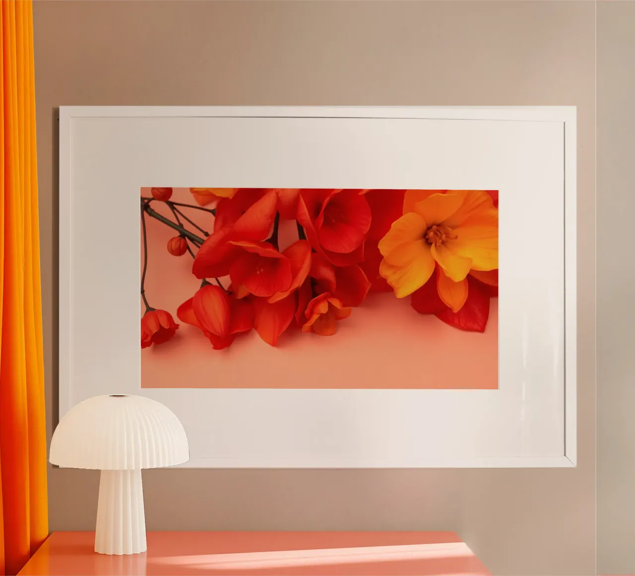 Fiori gialli e arancioni brillanti disposti in modo splendido carta hahnemühle da DesignDoodle