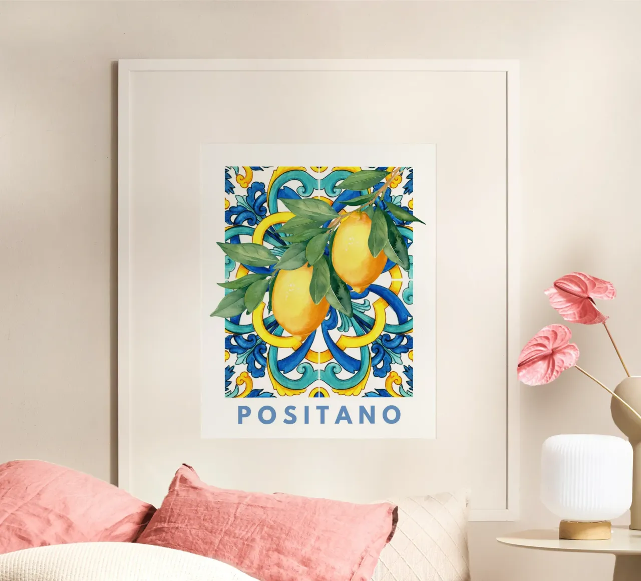 Lemon prints, colorful art, trendy art, modern art, Italian poster by Bella Studio