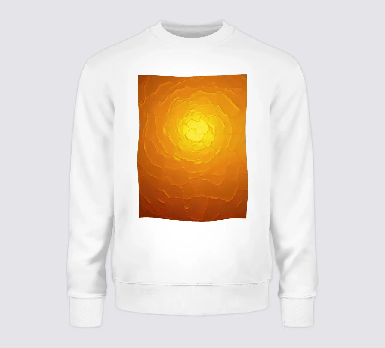 Modello astratto che ricorda un sole caldo con texture stratificate felpa da DesignDoodle