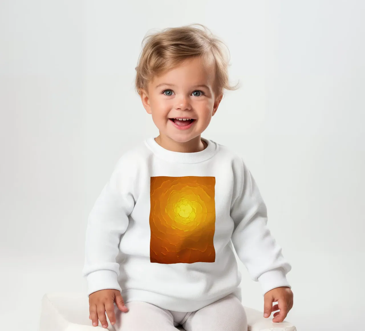 Modello astratto che ricorda un sole caldo con texture stratificate felpa neonato da DesignDoodle