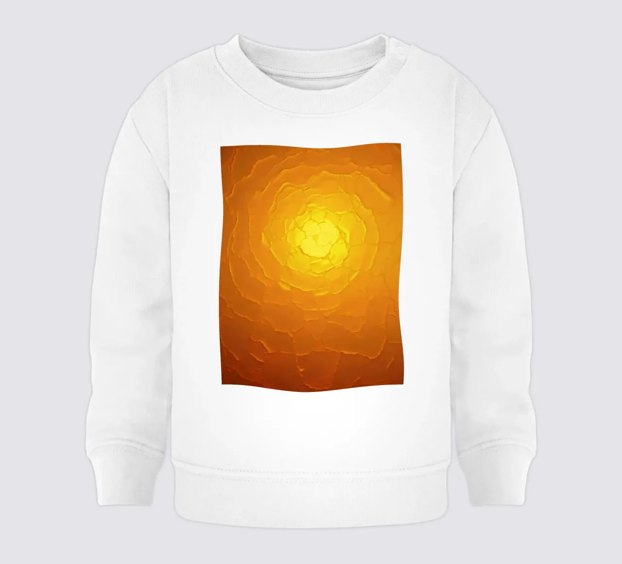 Modello astratto che ricorda un sole caldo con texture stratificate felpa neonato da DesignDoodle