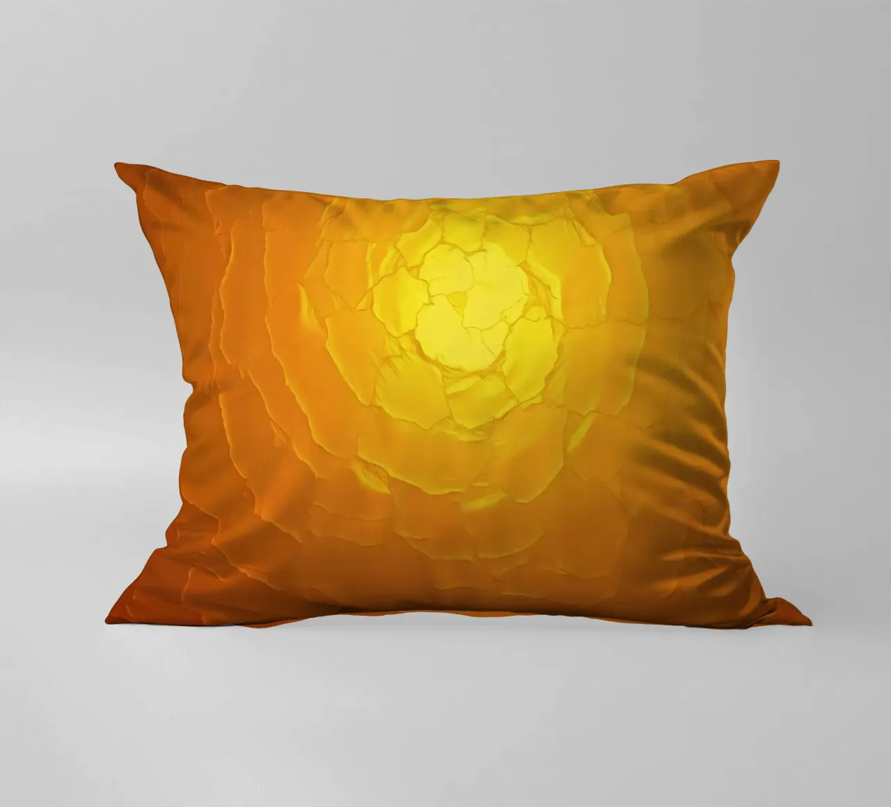 Abstract pattern resembling a warm sun with layered textures decorative cushion by DesignDoodle