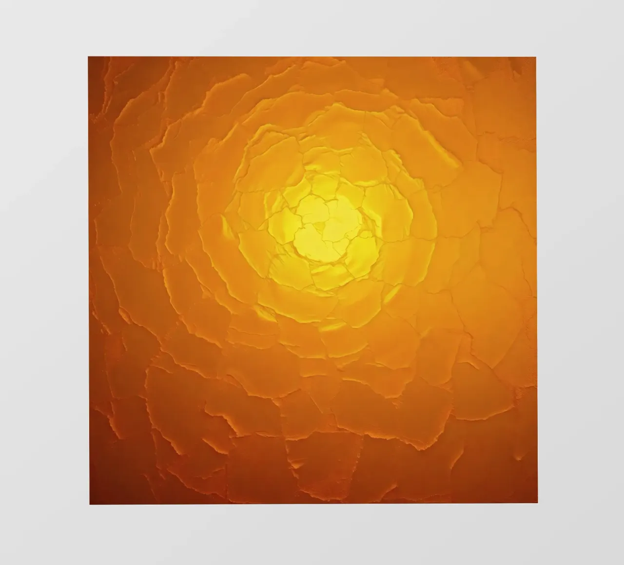 Modello astratto che ricorda un sole caldo con texture stratificate pellicola backlit da DesignDoodle
