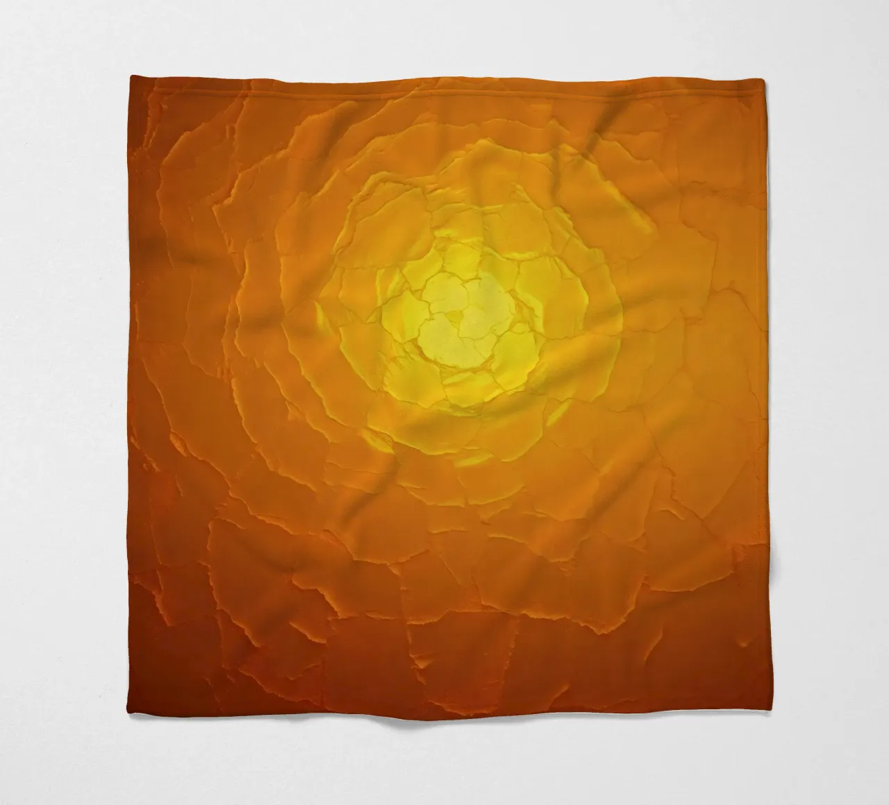 Abstract pattern resembling a warm sun with layered textures fleece blanket by DesignDoodle