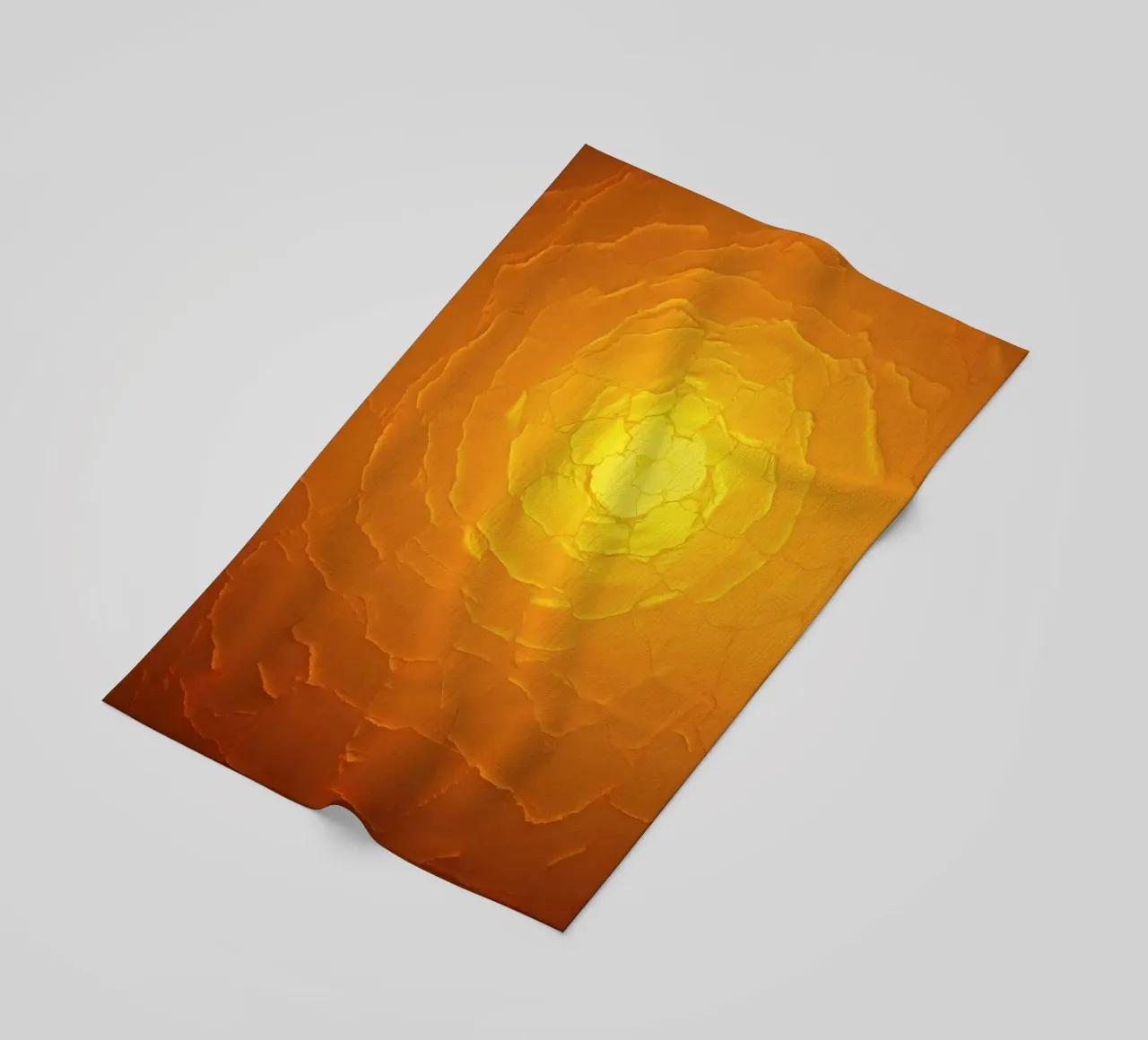 Abstract pattern resembling a warm sun with layered textures beach towel by DesignDoodle
