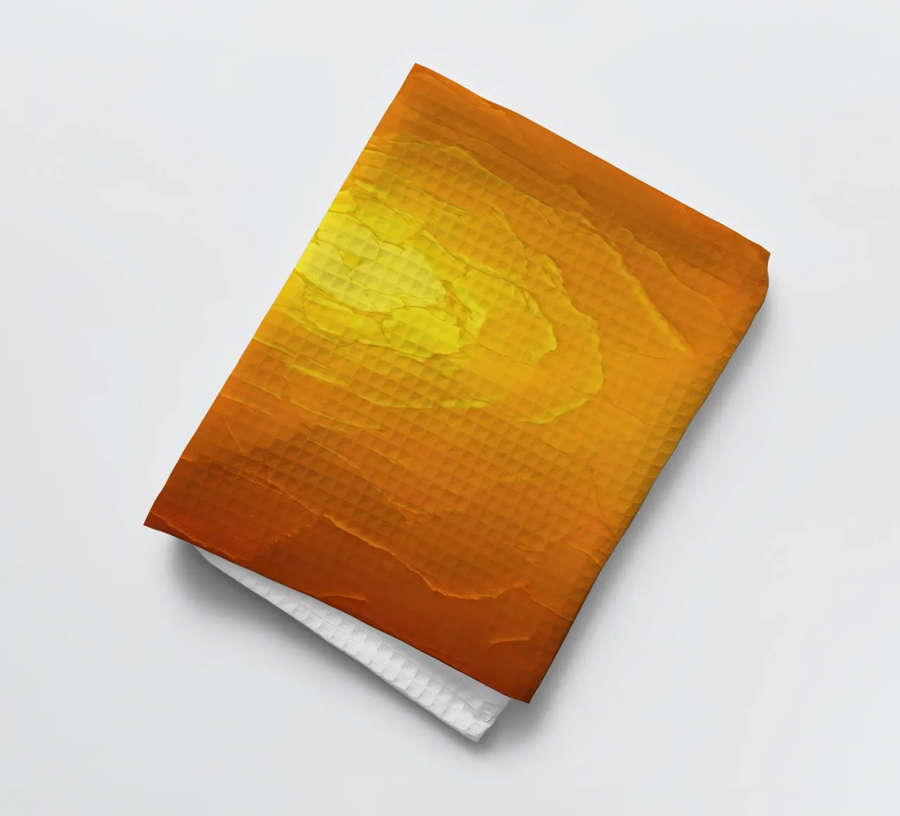 Abstract pattern resembling a warm sun with layered textures tea towel by DesignDoodle