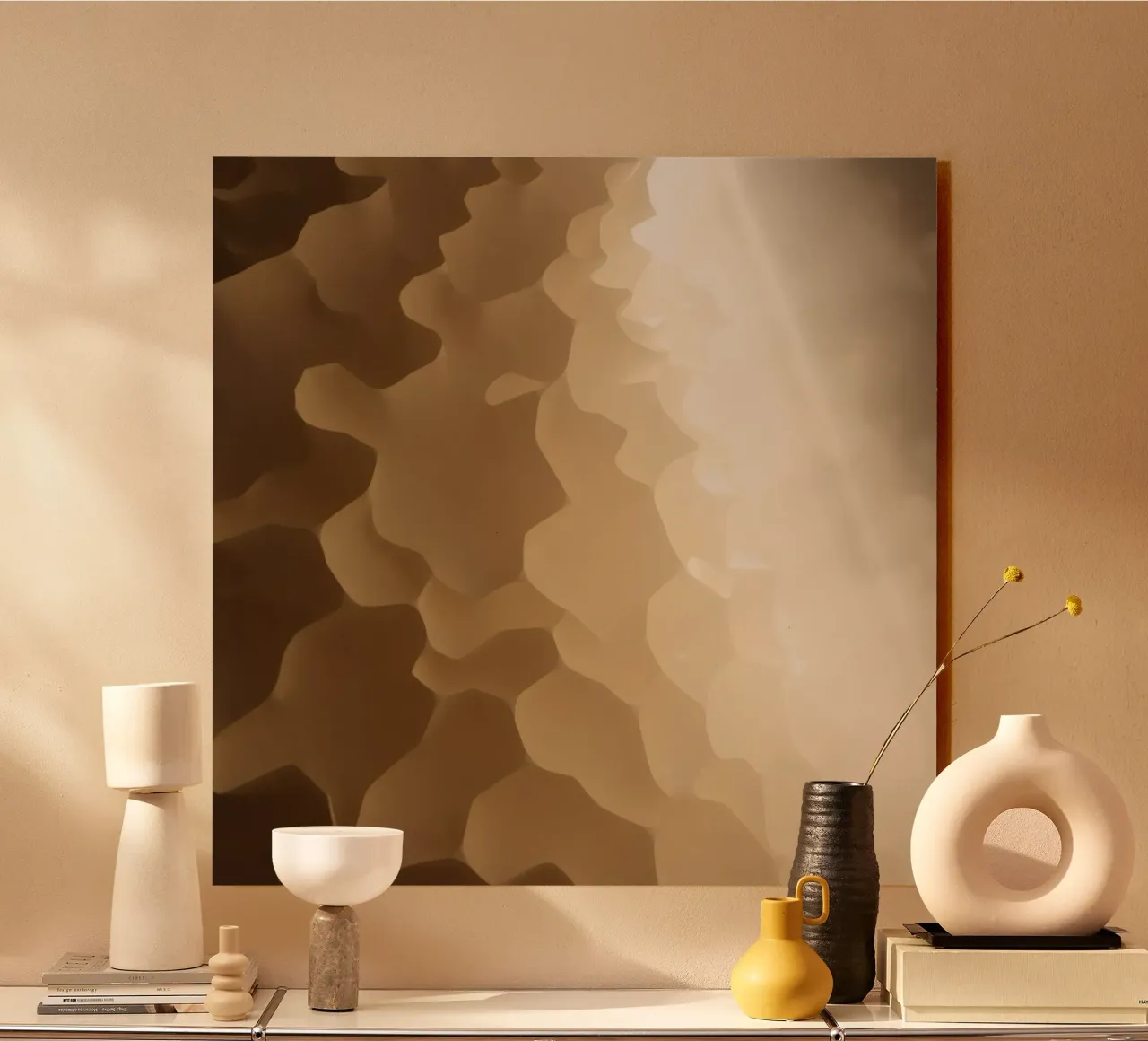 Honeycomb structure illuminated by soft light alu-dibond by DesignDoodle