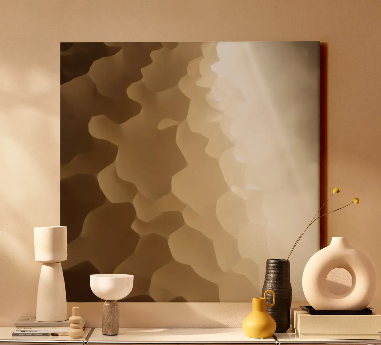 Honeycomb structure illuminated by soft light canvas by DesignDoodle