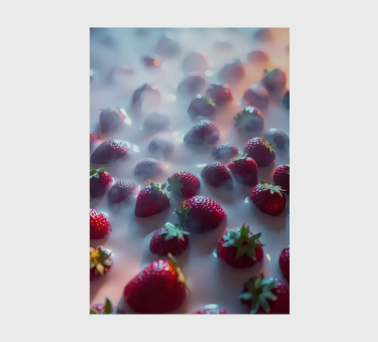 Fresh strawberries surrounded by mist refreshing atmosphere notebook by DesignDoodle