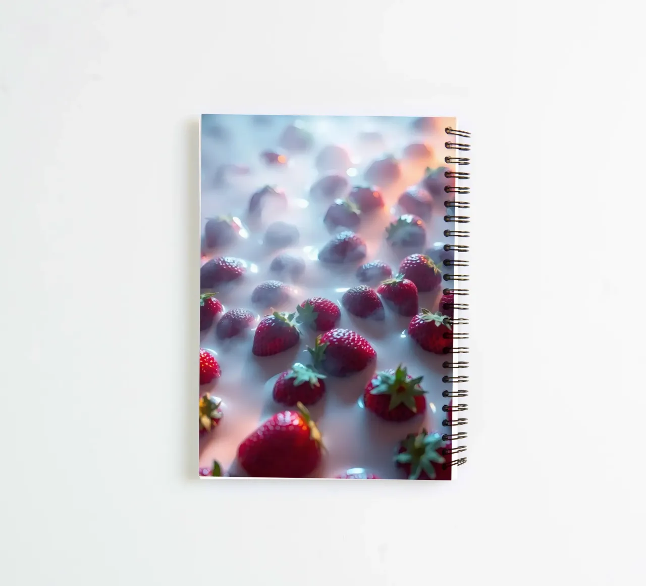 Frische Erdbeeren umgeben von Nebel erfrischende Atmosphäre Ringbuch von DesignDoodle
